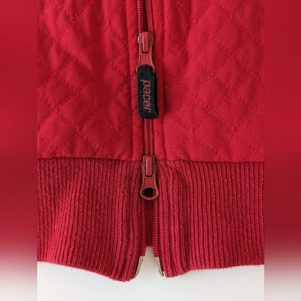 VTG Pacer Karen Scott Women's Zip Jacket Size XL Petite Red Black Pockets - Picture 7 of 11